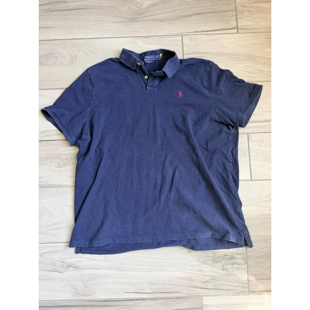 Polo Ralph Lauren Short Sleeve Navy Blue Polo Shirt Men’s XXL